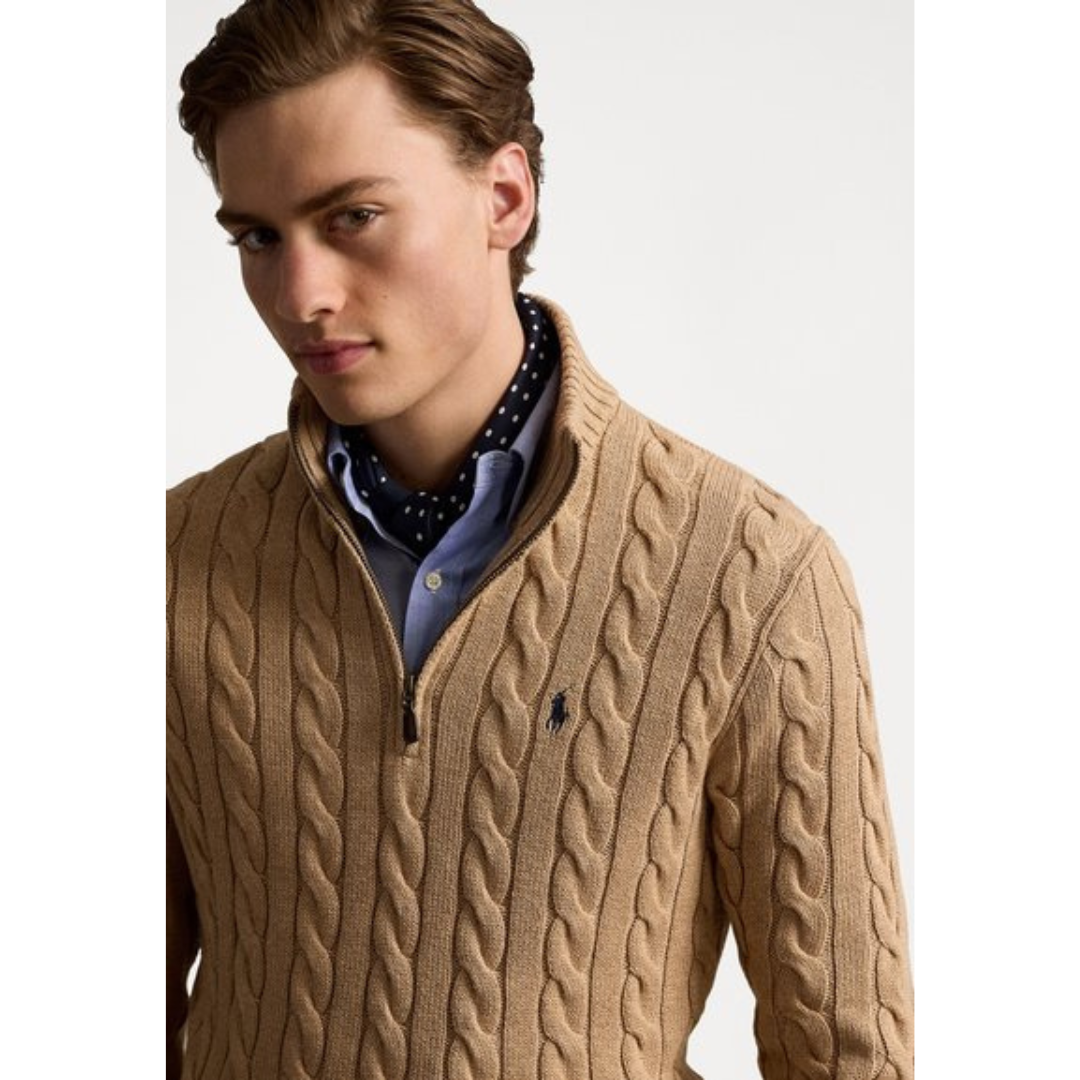 Cotton Twisted Zipper Sweater | LIMITED STOCK