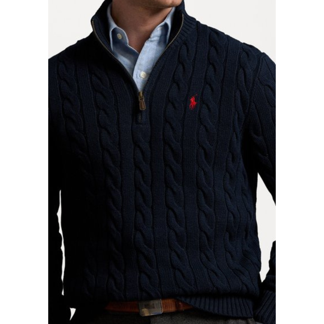 Cotton Twisted Zipper Sweater | LIMITED STOCK