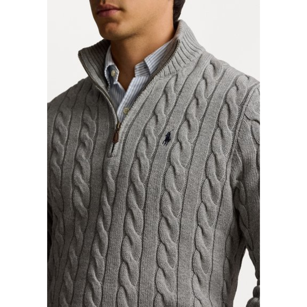 Cotton Twisted Zipper Sweater | LIMITED STOCK